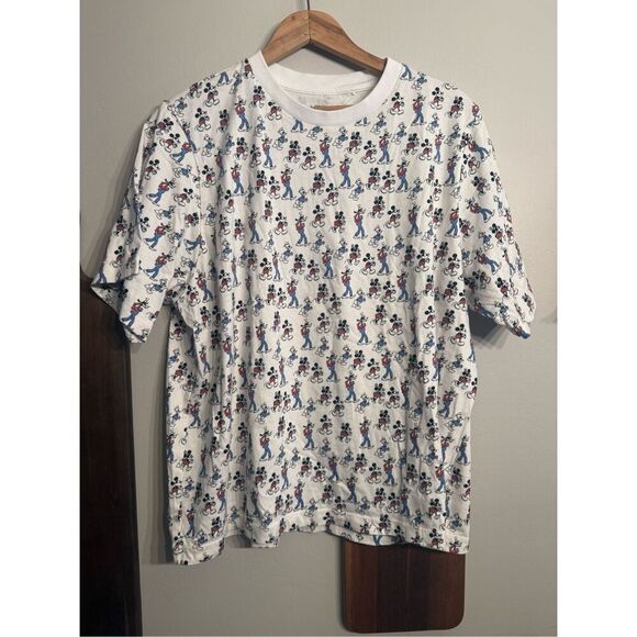 UT Uniqlo Disney Womens Blue White Mickey Mouse & Friend-Yu Nagaba T-Shirt XL - Picture 1 of 5